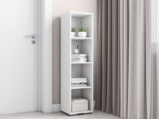 Белый стеллаж полка навесная настенная / напольная недорого, С-07 СИТИ ЛДСП