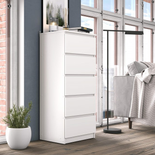 Комод с ящиками высокий узкий К-02 СИТИ Белый недорого